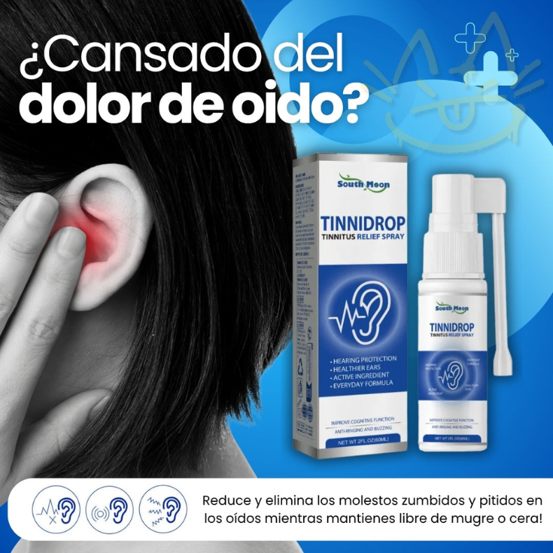 TINNIDROP Spray Natural de Limpieza Auditiva – Elimina cera y zumbidos en pocos días