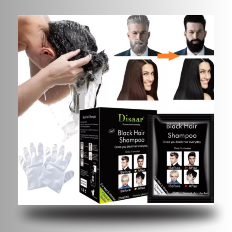 PACK SHAMPOO COLOR (10 SACHET)– Cubre Canas al Instante – Cabello Oscuro Natural en Solo 5 Minutos