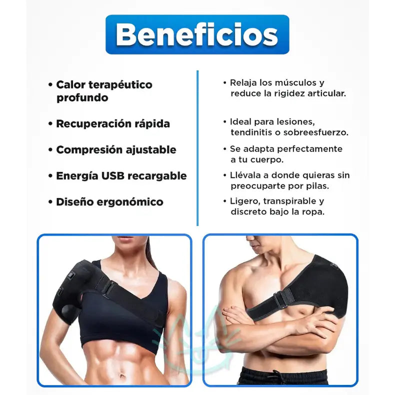 Hombrera Térmica - 3 Niveles Calor - Relaja el Hombro y Mejora tu Comodidad en Minutos