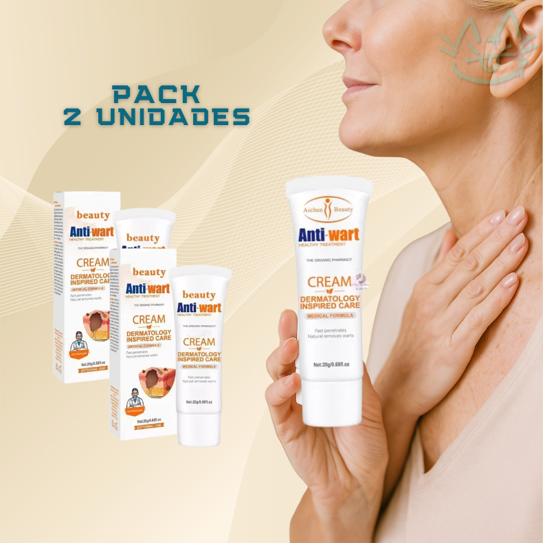 Crema Antiverrugas Natural - Tratamiento Eficaz - Resultados rápidos y sin marcas en tu piel