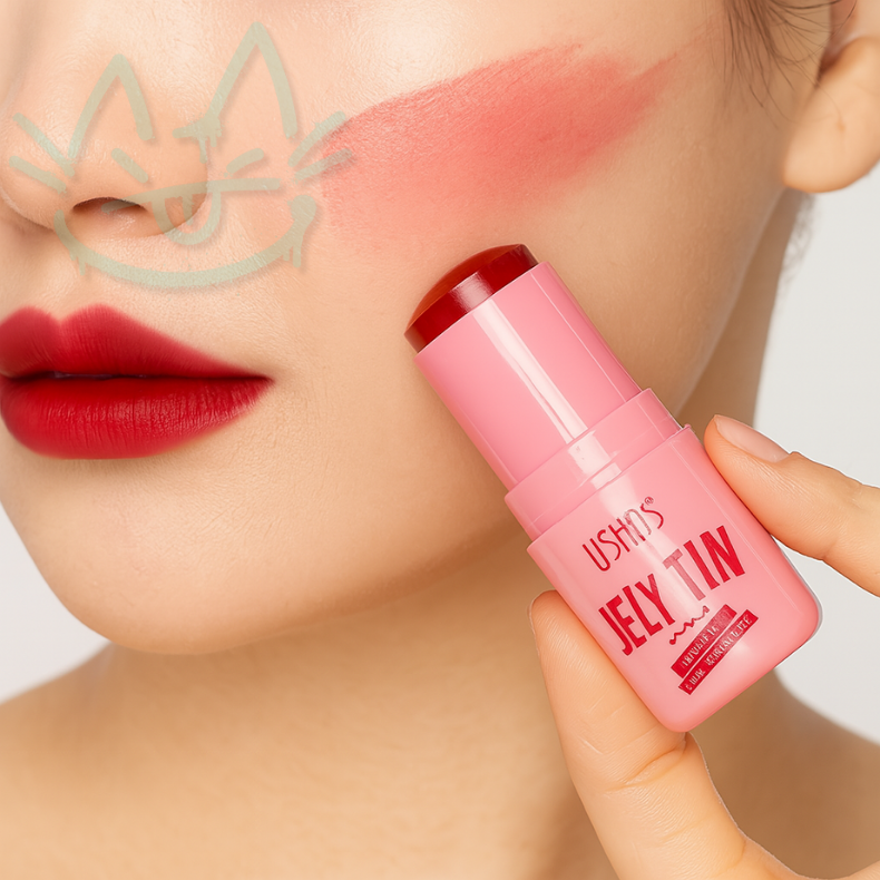 Pack 4 Tinta Labial & Rubor Jelly – Color Instantáneo – Maquillaje natural en menos de 1 minuto sin esfuerzo