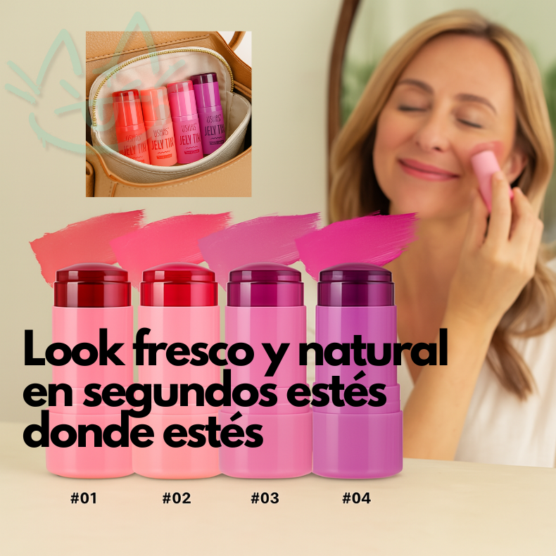 Pack 4 Tinta Labial & Rubor Jelly – Color Instantáneo – Maquillaje natural en menos de 1 minuto sin esfuerzo
