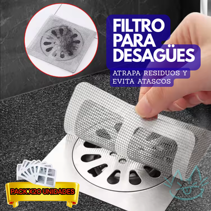 Filtro Adhesivo para Desagües – Atrapa Cabellos y Residuos – Evita atascos y ahorra sin llamar al plomero