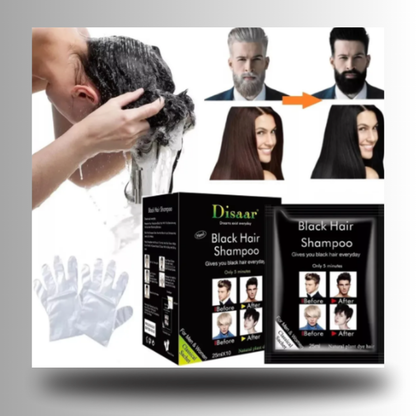 PACK SHAMPOO COLOR (10 SACHET)– Cubre Canas al Instante – Cabello Oscuro Natural en Solo 5 Minutos