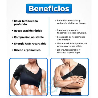 Hombrera Térmica - 3 Niveles Calor - Relaja el Hombro y Mejora tu Comodidad en Minutos