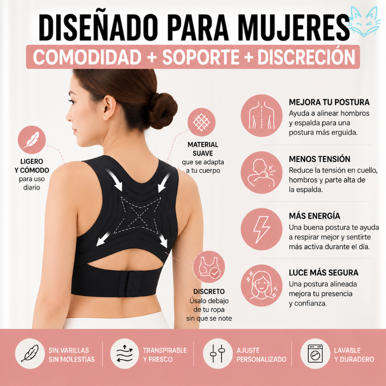 PosturaBella™ - Erguida y Segura con Comodidad Superior Diseñada para Nosotras