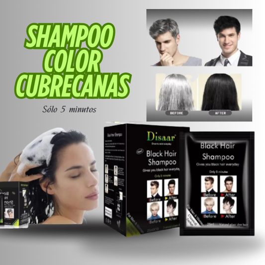 PACK SHAMPOO COLOR (10 SACHET)– Cubre Canas al Instante – Cabello Oscuro Natural en Solo 5 Minutos